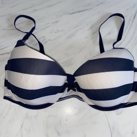 Gilly hicks push em up demi stripe bra wire 34d - Picture 1 of 3